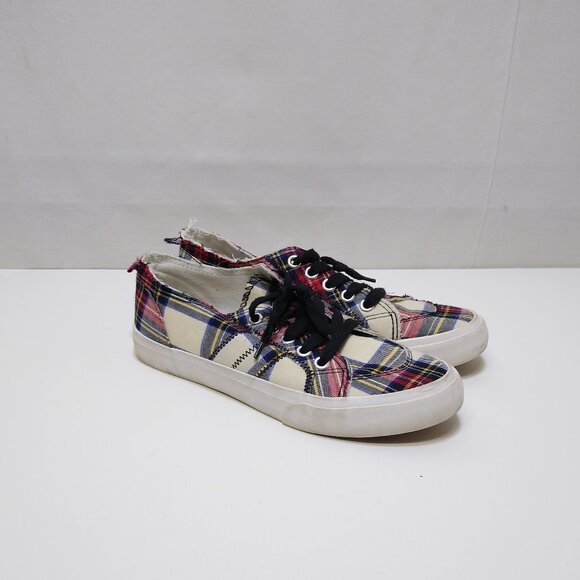 Jellypop Plaid Canvas Comfort Fit Women's 8.5M Sneakers Everyday Go Fasters - Picture 1 of 8
